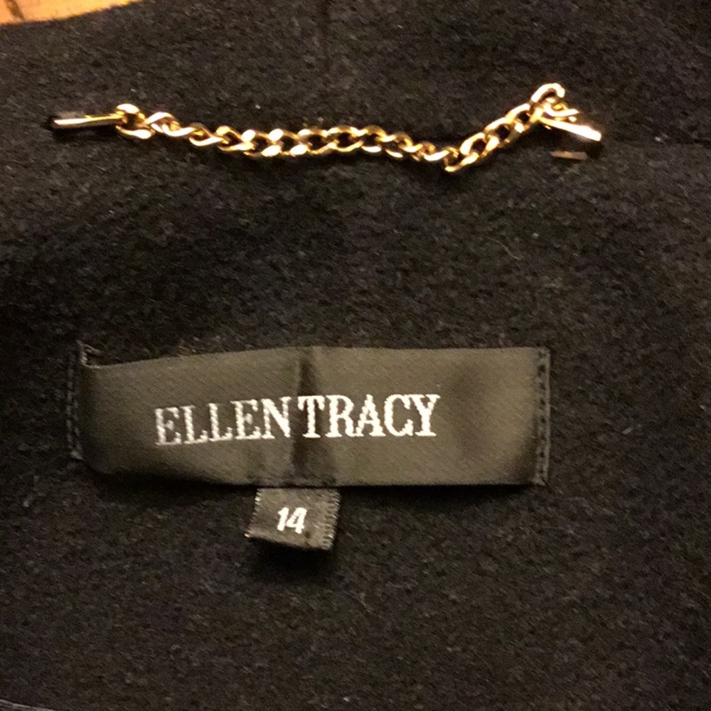 Ellen Tracy Black Wool Coat $240 Size 14 - Picture 5 of 6